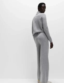 Air-Yarn Wide Leg Knitted Trousers