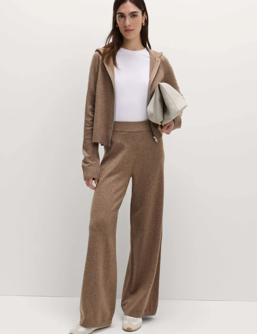 Air-Yarn Wide Leg Knitted Trousers