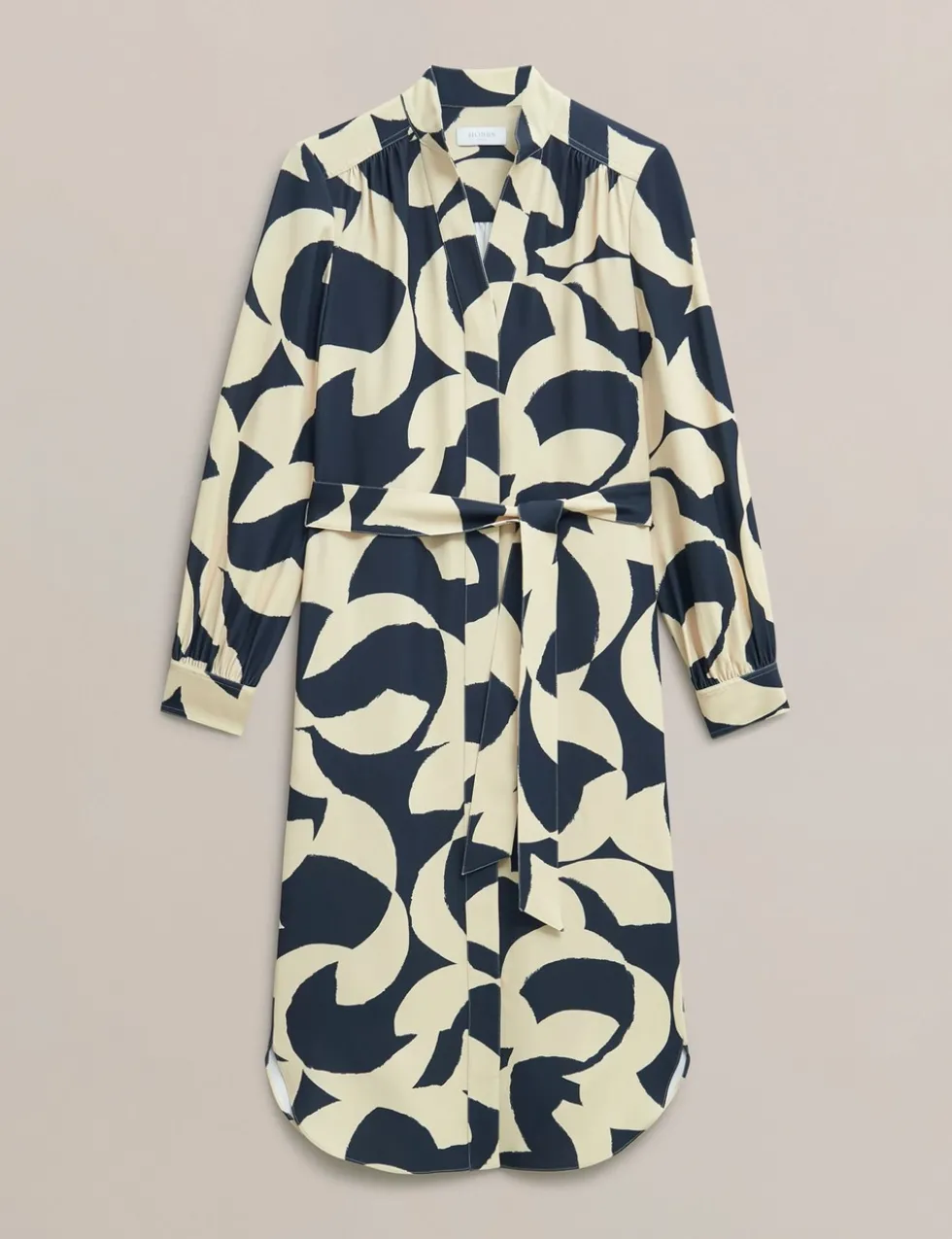 Alisa Printed Collared Midi Shirt Dress