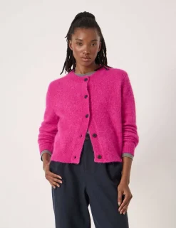 Alpaca Blend Crew Neck Cardigan