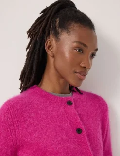Alpaca Blend Crew Neck Cardigan