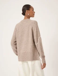 Alpaca Blend Flower Crew Neck Jumper