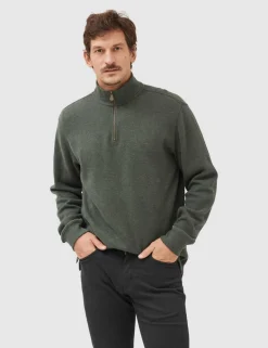Alton Ave Pure Cotton Half Zip Sweatshirt