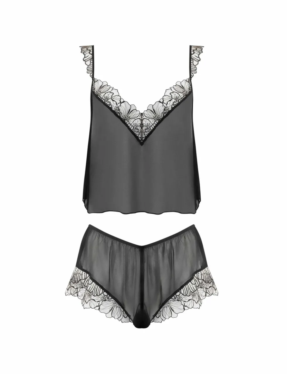 Amarosa Chiffon Embroidery Camisole Short Set