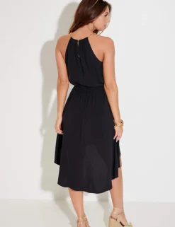 Amber Gold Chain High Neck Beach Dress