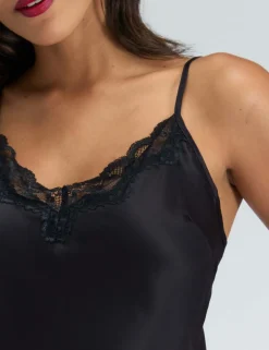 Amelia Satin Lace Trim Cami Shortie Set