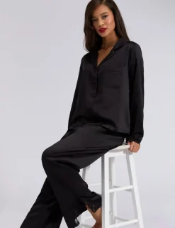 Amelia Satin Lace Trim Pyjama Set