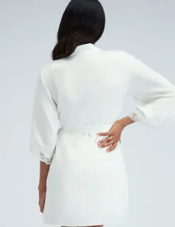 Amelia Satin Lace Trim Robe