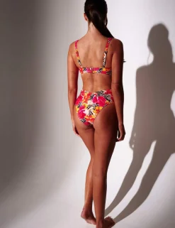 Animal Print Floral High Leg Bikini Bottoms