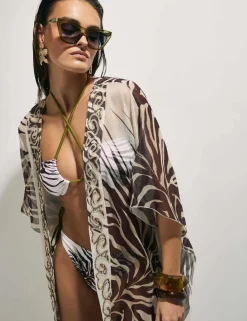 Animal Print Kaftan Beach Dress