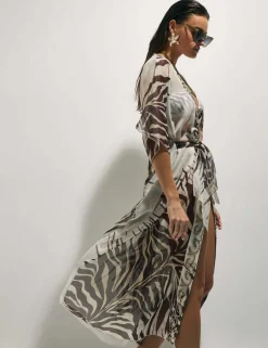 Animal Print Kaftan Beach Dress