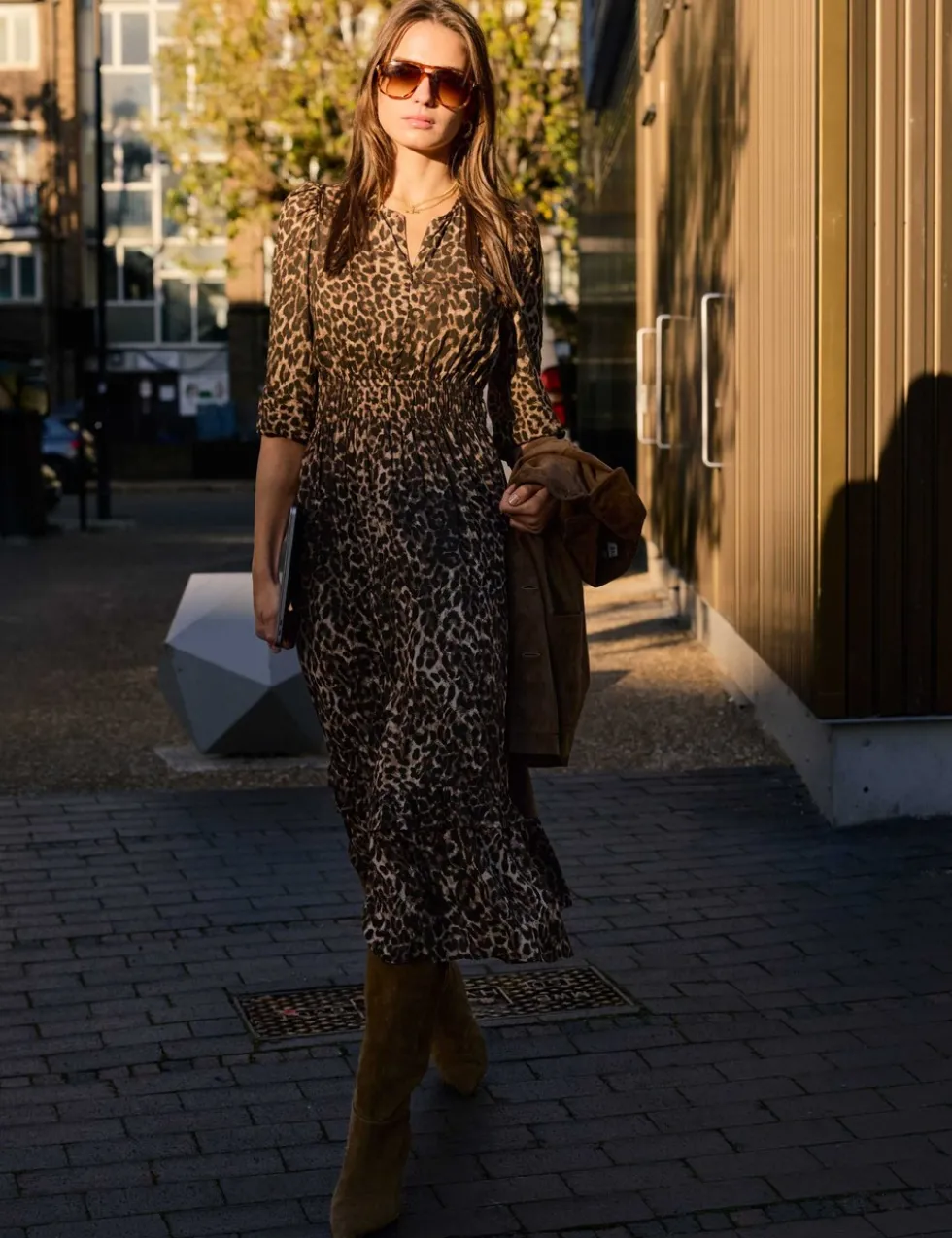 Animal Print Midi Skater Dress