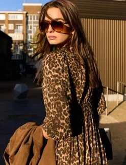 Animal Print Midi Skater Dress