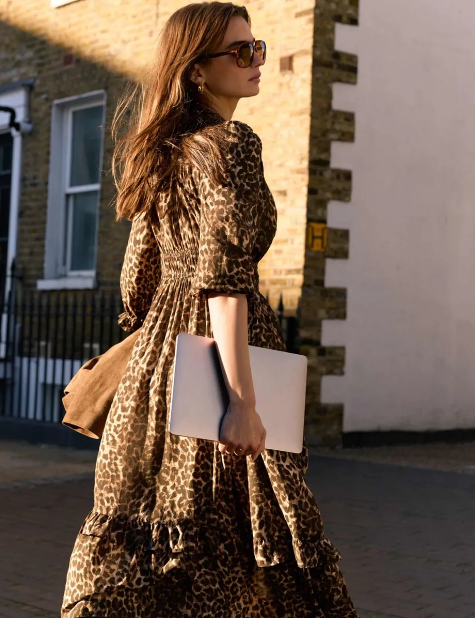 Animal Print Midi Skater Dress