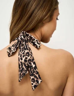 Animal Print Padded Plunge Bikini Top