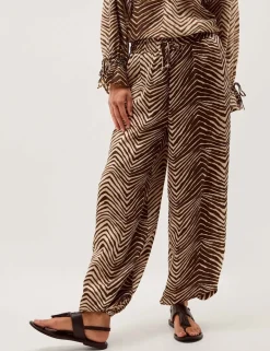 Animal Print Straight Leg Trousers