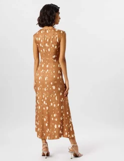 Animal Print V-Neck Midaxi Tea Dress