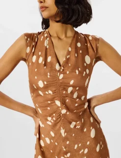 Animal Print V-Neck Midaxi Tea Dress