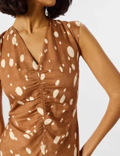 Animal Print V-Neck Midaxi Tea Dress