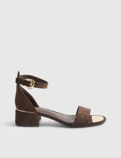 Ankle Strap Block Heel Square Toe Sandals