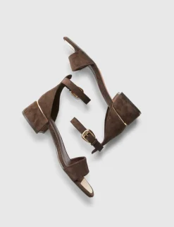 Ankle Strap Block Heel Square Toe Sandals