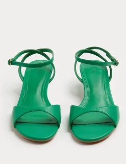 Ankle Strap Kitten Heel Peep Toe Sandals