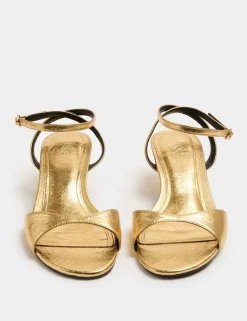Ankle Strap Kitten Heel Peep Toe Sandals