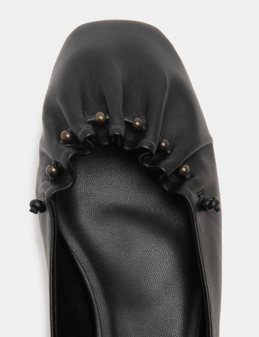 Ankle Tie Up Bead Detail Flat Ballet Pumps