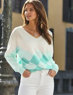 Argyle V-Neck Jumper