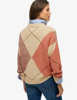Argyle V-Neck Oversized Jumper