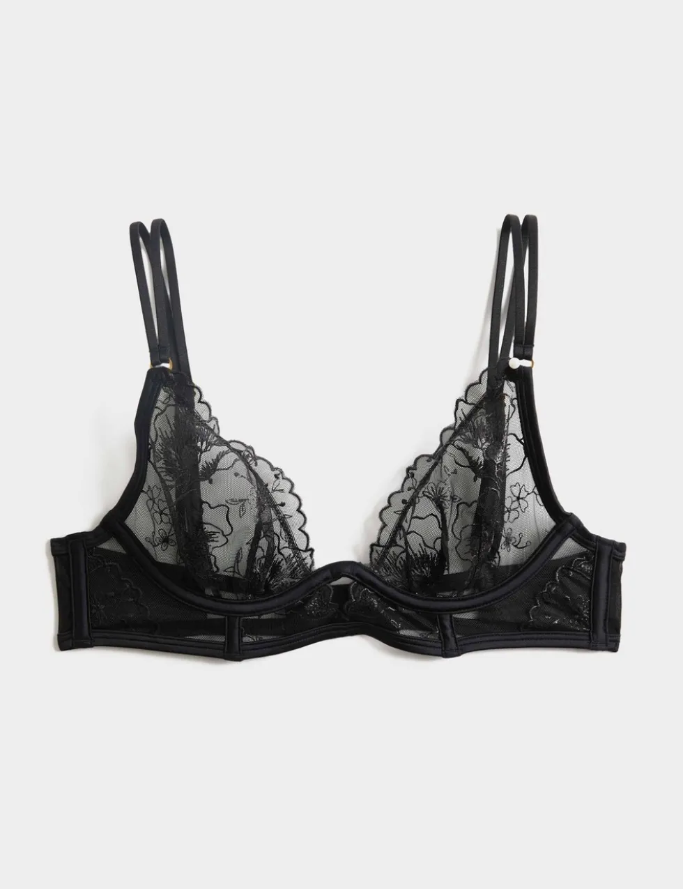 Arianna Embroidery Wired Longline Plunge Bra (A-E)
