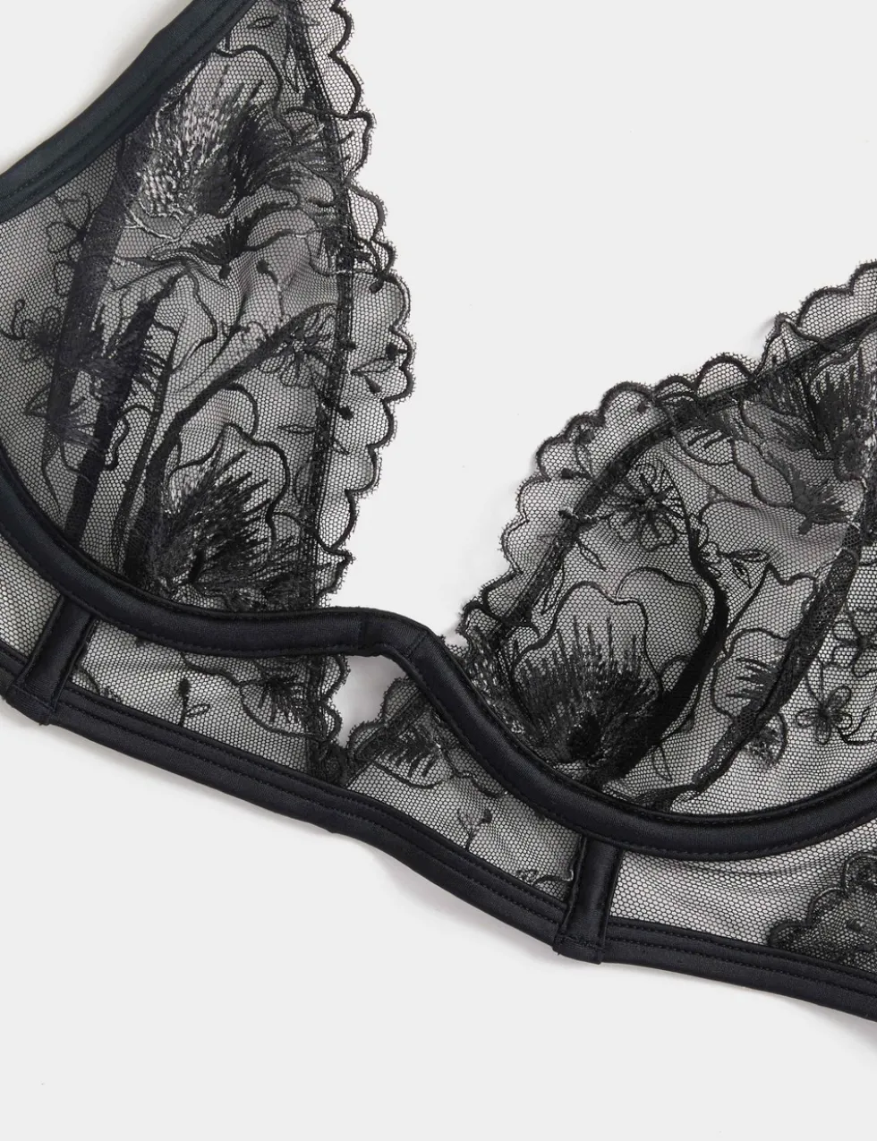 Arianna Embroidery Wired Longline Plunge Bra (A-E)