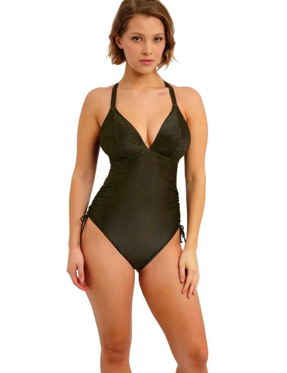 Arizona Wave Metallic Plunge Swimsuit (D-G)