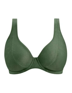 Arizona Wave Metallic Wired Plunge Bikini Top (D-J)