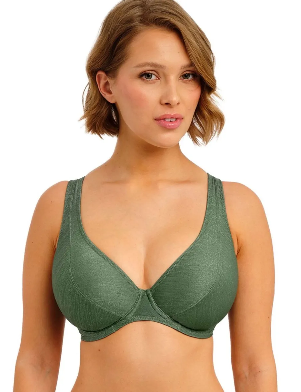 Arizona Wave Metallic Wired Plunge Bikini Top (D-J)
