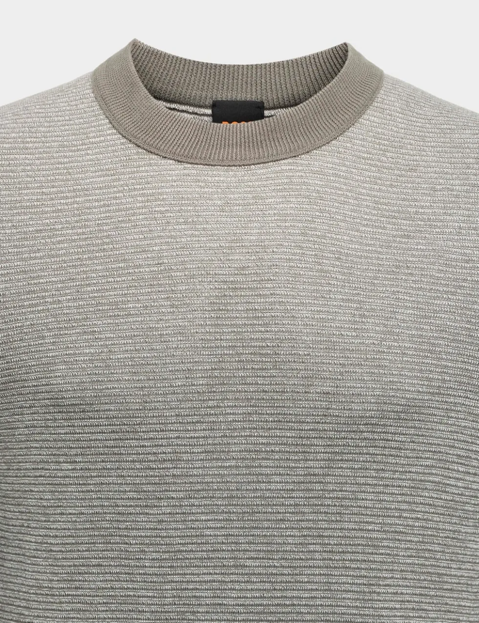 Aspoki Cotton Rich Textured Crew Neck Jumper