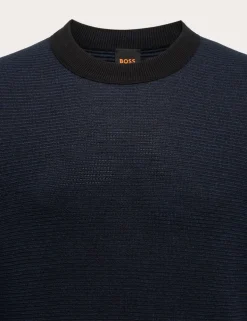 Aspoki Cotton Rich Textured Crew Neck Jumper