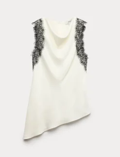 Asymmetric Lace Detail Top