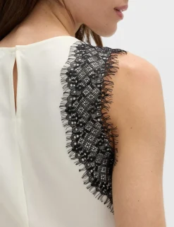Asymmetric Lace Detail Top