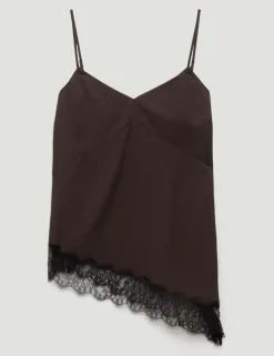 Asymmetric Lace Trim Cami Top