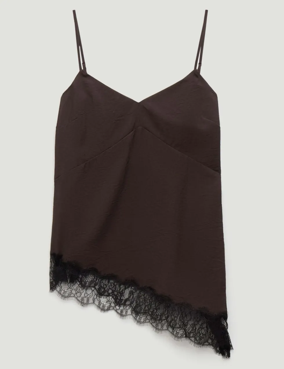 Asymmetric Lace Trim Cami Top