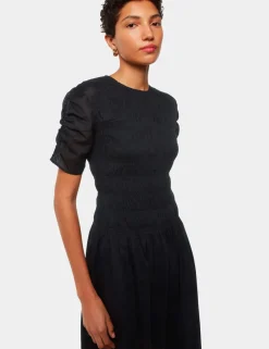 Avery Pure Cotton Smocked Midi Skater Dress