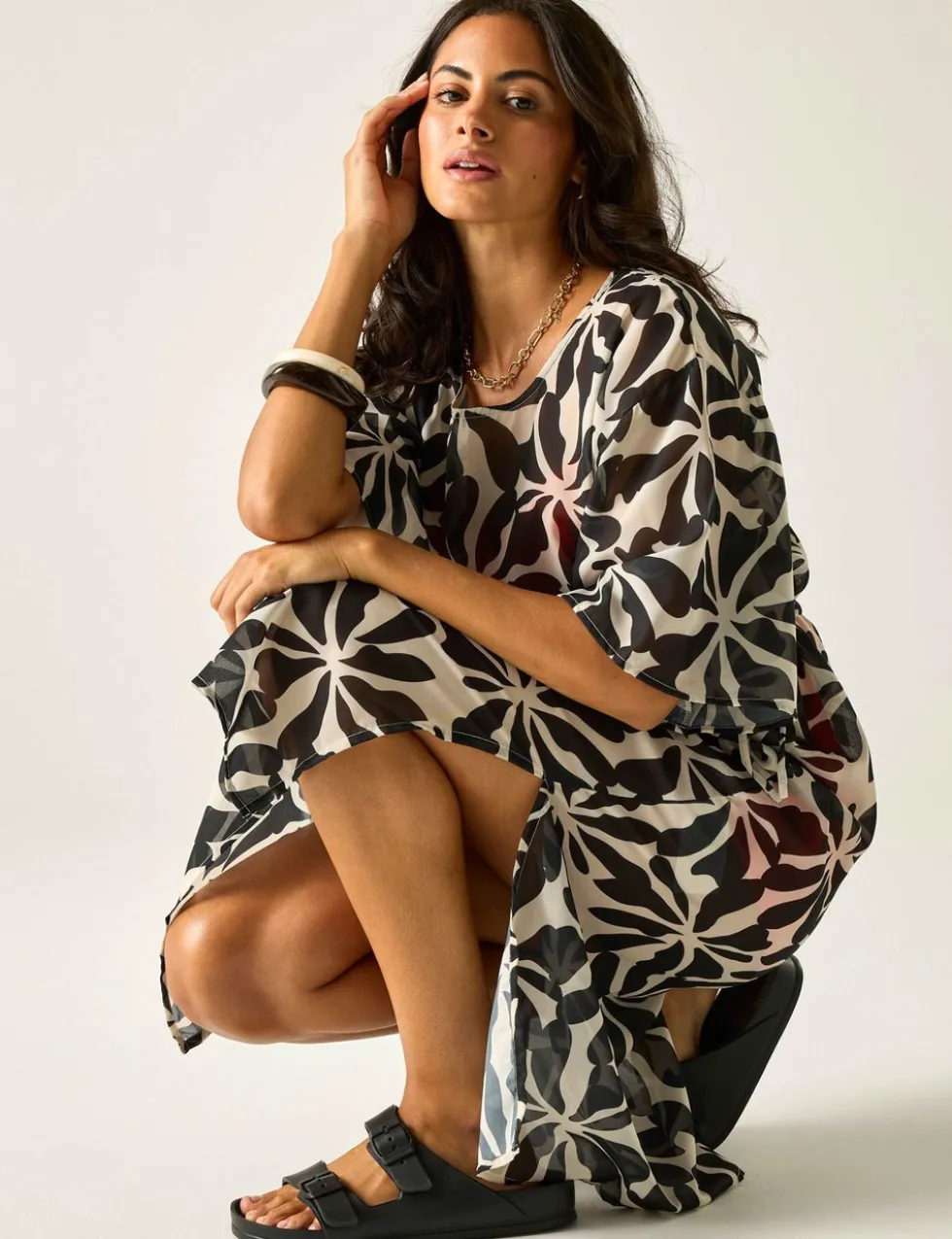 Avorno Printed Midaxi Beach Dress