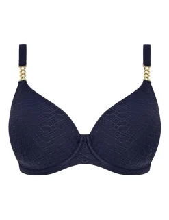 Azores Textured Wired Plunge Bikini Top (D-H)