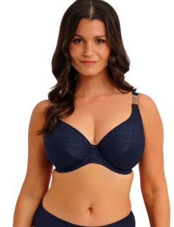 Azores Textured Wired Plunge Bikini Top (D-H)