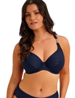 Azores Textured Wired Plunge Bikini Top (D-H)