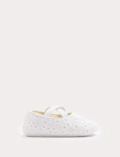 Baby Broderie Ballet Pram Shoes (0-18 Mths)