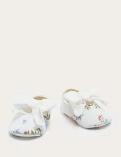 Baby Floral Ballet Pram Shoes (0-18 Mths)