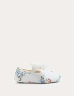 Baby Floral Ballet Pram Shoes (0-18 Mths)