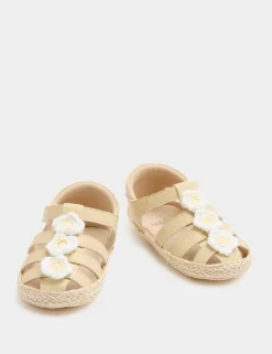 Baby Flower Fisherman Pram Sandals (0-18 Mths)